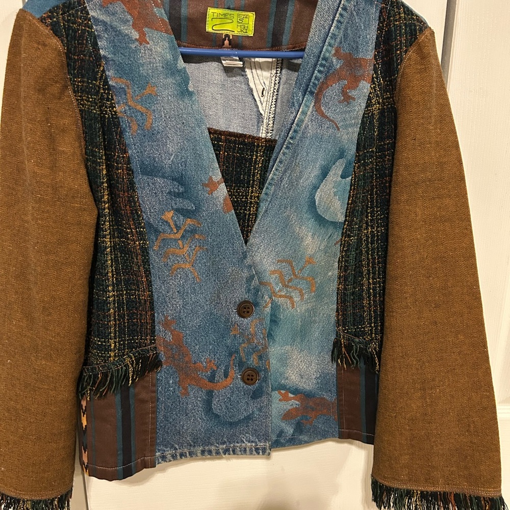 Vintage Women’s Small Navajo American Shirt/ Blazer.  Native American Iguanas!